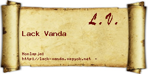Lack Vanda névjegykártya